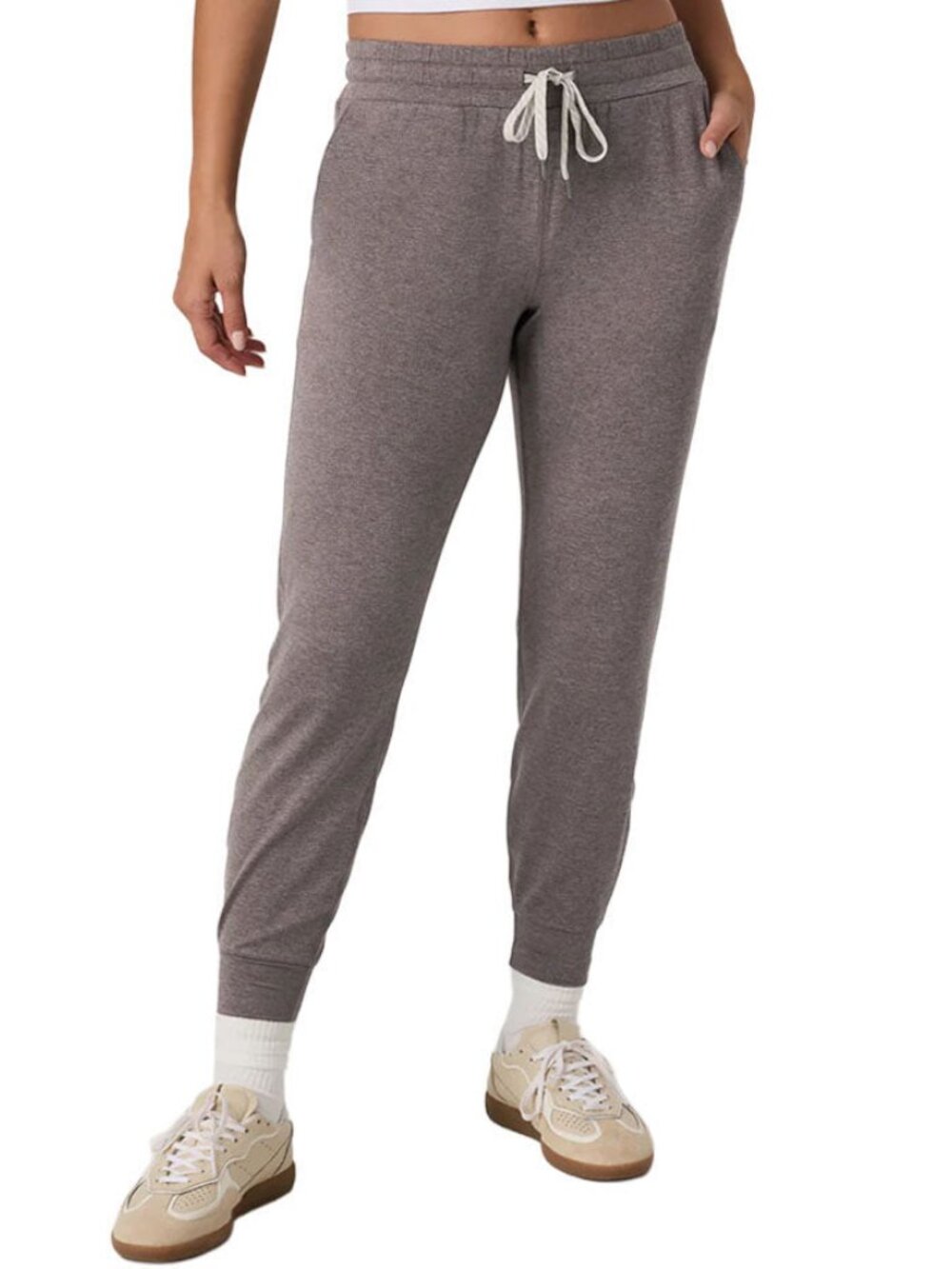 Vuori Dream Knit Set Halo Hoodie + Performance Jogger Taupe Size S - Picture 4 of 5